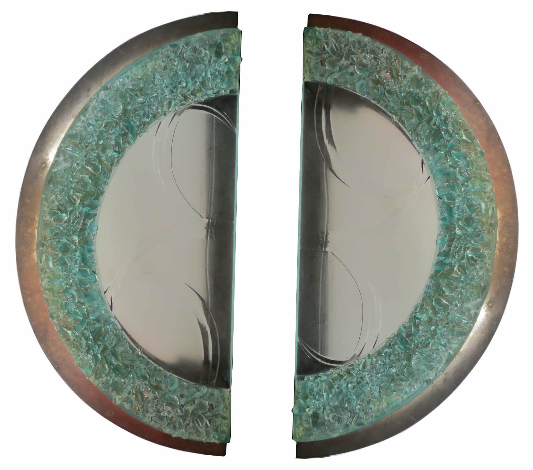 Bronze and Etched Glass Door Handles Modernism